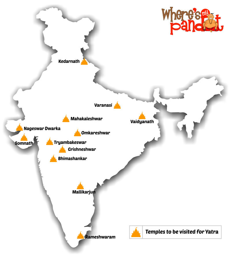 12 Jyotirlinga Yatra Map